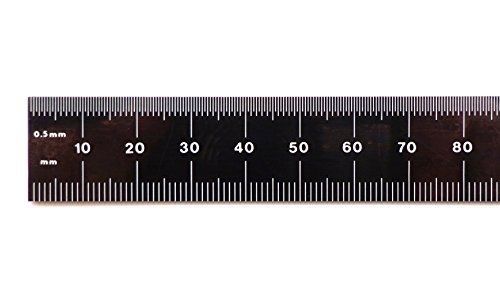 PEC Tools 150 mm metric black chrome, zero-glare machinist ruler with markings