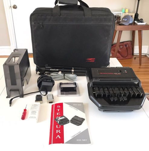 STENTURA 400 SRT ELECTRIC STENOGRAPH BUNDLE ACCESSORIES TRAVEL CASE AND MORE WOW