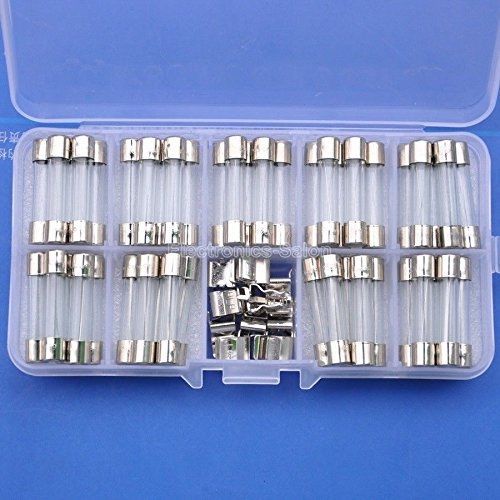 Electronics-Salon Quick Blow Glass Tube Fuse Assortment Kit, 6x30mm, 500mA~20A.