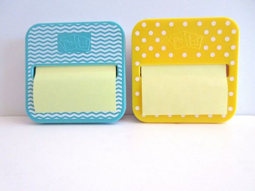 Sticky notes dispenser pop up yellow dots aqua chevron stocking stuffers office for sale