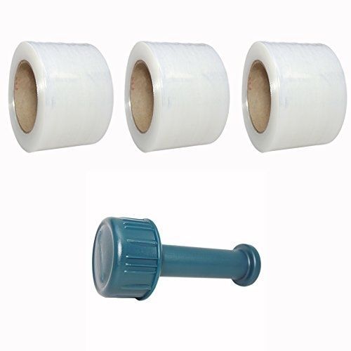Totalpack shrink mini wrap with dispenser: stretch film plastic wrap 3 pack - 3 for sale