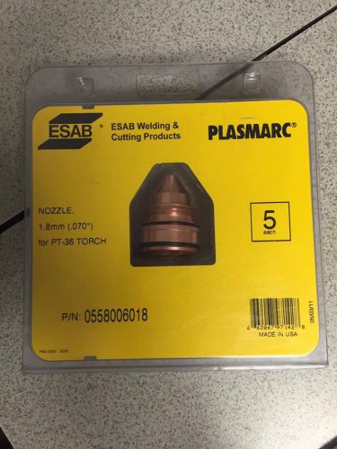 NEW 5 PACK OF ESAB PLASMA CUTTING NOZZLES 1.8mm #0558006018 FOR PT-36 TORCH