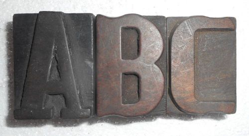 Letterpress Letter Wood Type Printers Block &#034;Lot Of 3&#034; Typography Kb64