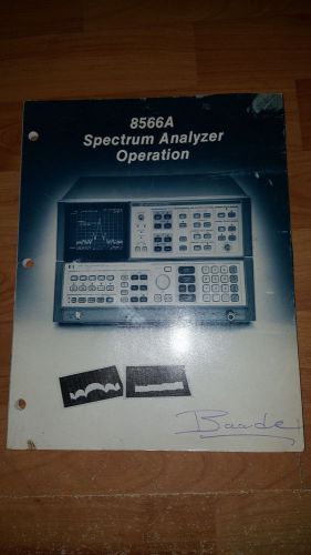 HP 8566A Spectrum Analyzer Operation Manual P/N 08566-90002 NOVEMBER 1978