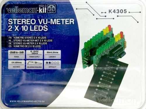Stereo vu meter kit k4305 by velleman 2 channel x 10 led for sale