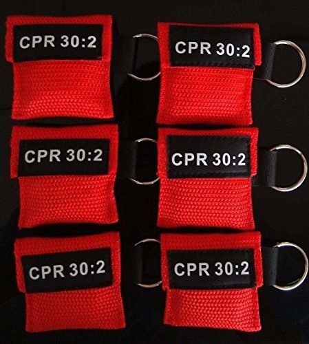 KTKANG 100Pcs/Pack CPR MASK WITH KEYCHAIN CPR FACE SHIELD AED RED POUCH CPR 30:2