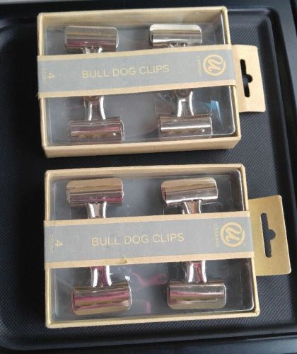 UBRANDS BULL DOG CLIPS 2 BOXES SET OF 4 EACH 8 total office Crafts Paper Project