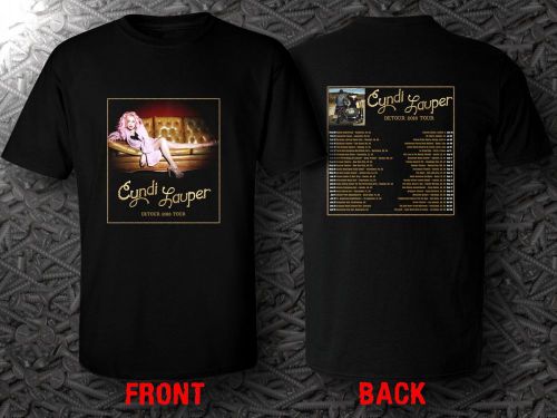Newv Rare Cyndi Lauper Detour 2016 Tour Date Black Design T-Shirt S To 5XL