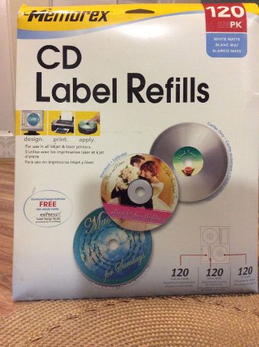 100+  Memorex CD DVD White Matte Paper Inkjet Laser Labels