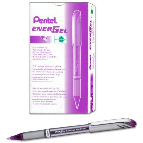 Pentel EnerGel NV Liquid Gel Pen, 0.7mm, Medium Line Capped, Metal Tip, Violet