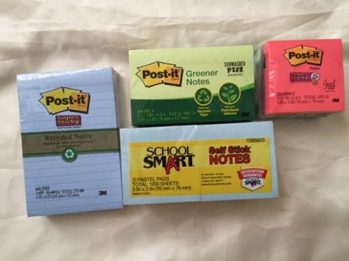 4 packs of Post it Notes Variety