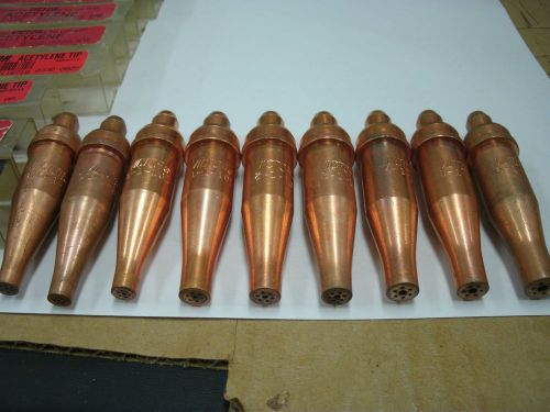 Victor acetylene cutting torch tips--qty of nine # 000-to-# 6 for sale