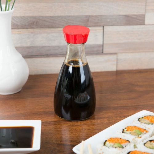 Town 19814 5 oz. Red Top Soy Sauce Bottle - 12/Pack