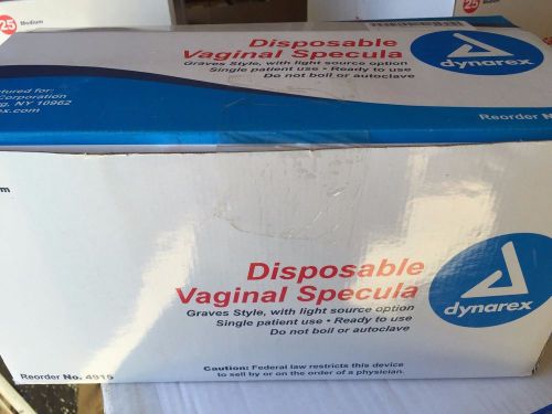 Dynarex Vaginal Specula Disposable, Graves Style, Medium, 25 Count Box