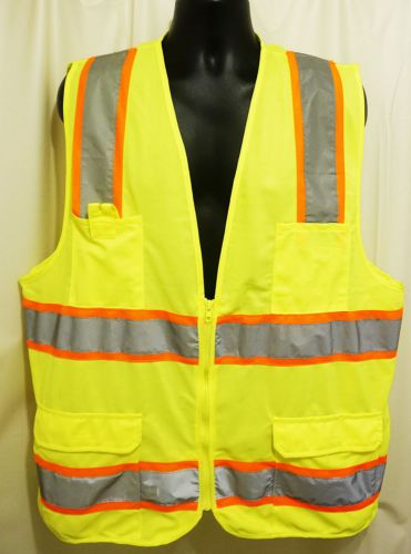 HSG Supplies Class 2 Level 2 Reflective Polyester Velcro Pocket Zip Safety Vest