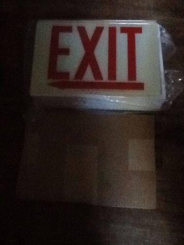 Vintage WHITE  EXIT Lighted Sign Metal 2 Bulb VERSION MAN CAVE WOMAN CAVE LIGHT