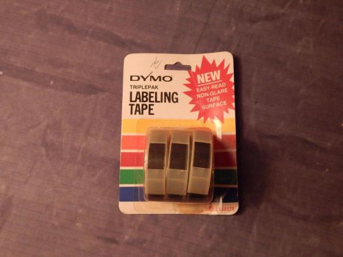 VTG DYMO LABELING Tape 3 Rolls BLACK New-in-box Collectible