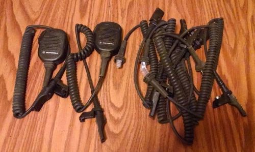 Lot of 8 motorola nmn6225b portable saber astro radio speaker microphone cords for sale