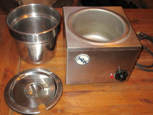 APW Stainless Steel Countertop Warmer w/ Pot &amp; Lid Soup Cheese Chili
