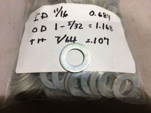 11/16&#034; ID x 1- 5/32 OD x 7/64 Steel Flat Washer Package 3 pound military Surplus