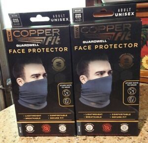 LOT OF 2-Copper Fit Guardwell Face Protector Mask Gaiter Adult .blue.