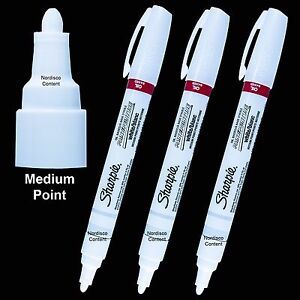 3 Each, White Sharpie Oil Based Paint Marker 35558, Medium Point
