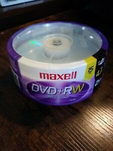 MAXELL 634046 DVD+RWDiscs,4.7GB,4x,Spindle,15,PK15