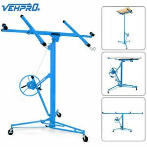 11&#039; Drywall Rolling Lifter Panel Hoist Jack Caster Construction Lockable Tool BU