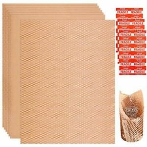 36 Pack Honeycomb Cushioning Paper Kraft Wrap Paper Eco 15 x 20 Inch Natural