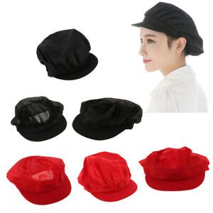 6x Chef Waiter Mesh/Cotton Cap Restaurant Kitchen Workshop Hair Net Cooling