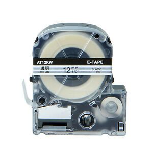 1PK Black on Clear Label Tape Compatible with Epson ST12KW KingJim LC-4TBN 1/2&#034;