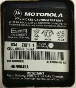 MOTOROLA RADIO HNN9049A GENUINE 7.5v BATTERY NEW