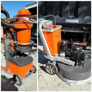Husqvarna PG820 32&#034; Grinder / Polisher &amp;  DC6000 Vacuum dust collector excellent