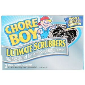 2 Pack Chore Boy Ultimate Stainless Steel Scrubber, 0.54 oz, 2 Ct
