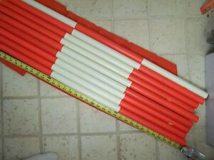 Qty. 9&gt; 4ft. CST Berger, Orange &amp; White Ranger Poles w/ Seco Lath Carry Bag