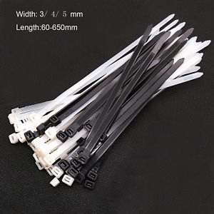 Nylon Plastic Cable Ties Wraps Strong Long 3/ 4/ 5mm Black and White All Sizes