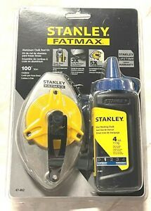 Stanley FATMAX 100ft Aluminum Chalk Line Reel Kit Blue Chalk 47-482L