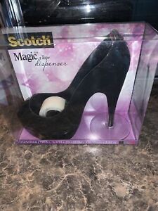 Scotch Magic Tape Black High Heel Shoe Stiletto Tape Dispenser NEW