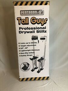 Pentagon Tool &#034;Tall Guyz&#034; Professional 24&#034;-40&#034; Black Drywall Stilts