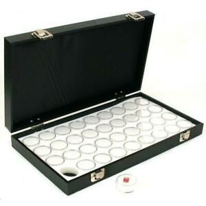 36 Gem Jars White Display Tray Gemstone Travel Case