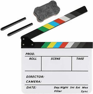 Zacro Acrylic Film Clapboard -12 x 10in Plastic 12 x 10in, Black