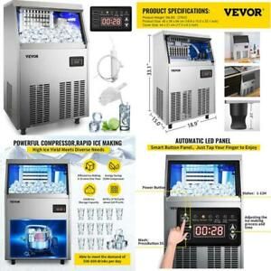 Vevor 110V Commercial Ice Maker 120-130Lbs/24H With 33Lbs Bin, Full Heavy Duty S