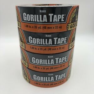 Black Gorilla Duct Tape Heavy Duty Double Thick 1.88 Inches X 35 Yard 4 Rolls