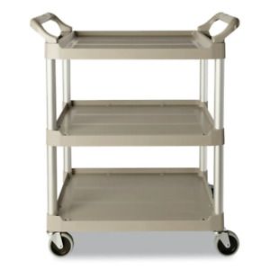 Utility Cart with 4 in. Swivel Casters in Off White