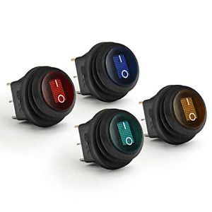 APIELE Waterproof Round Rocker Toggle Switch 2 Position DC 12V 20A ON-Off with 3