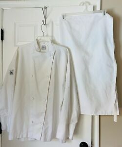 Chef Revival Knife &amp; Steel White Jacket, Size Regular, and White Apron