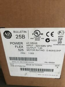 25B-D1P4N104 25BD1P4N104 Allen Bradley PowerFlex 525 Ac Drive (New In Box