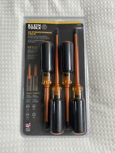 KLEIN TOOLS SLIM-TIP INSULATED SCREWDRIVER 4-PIECE SET (NEW) # 33734INS