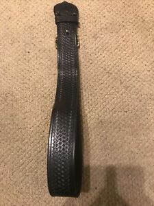 Aker Black Leather Duty Belt w/ Buckle Basketweave Size 34