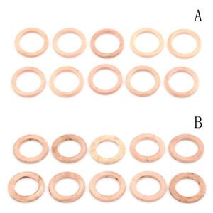 10x M12 12mm Copper Crush Washer Flat Ring Clutch Oil Brake Line Seal HoseB1NWMO
